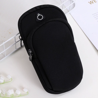 Two packs of outdoor cycling sports arm bags, fitness portable storage bags, sports mobile phone bags, running arm bags, black/2 packs