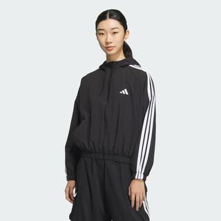Adidas women's sports style series w 3s wv wb woven jacket jz2162 black m