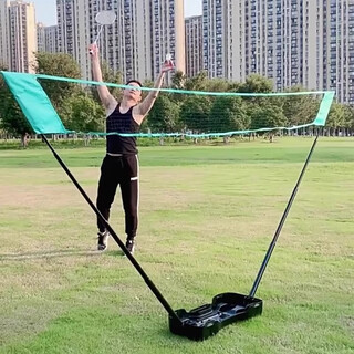 雷震宇户外便携式羽毛球网支架盒移动快开室外折叠网柱羽毛球网支架家用 折叠便携网架盒 【展开2.85米】