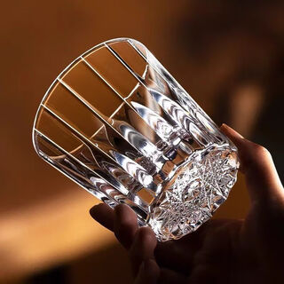 An junsheng edo kiriko crystal cup whiskey cup k9 crystal starburst cup light luxury glass wine cup whiskey cup starburst engraved flower 丨 machine-made crystal/pack-20 6 pieces