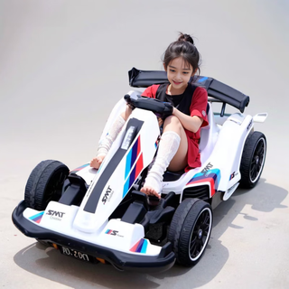 WORK BABY儿童卡丁车电动可漂移F1玩具汽车可坐小孩大人亲子遥控车生日礼物 C款黄色+车身可伸缩+遥控 双驱动