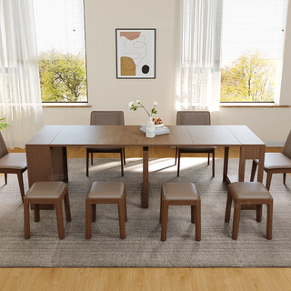 Wooden retractable dining table foldable invisible dining table and sideboard integrated nordic small apartment storage dining table combination retractable dining table all solid wood