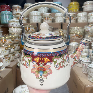 Jingdezhen high-end 3.3 liter large mark pot treasure enamel kettle kettle large capacity cold kettle induction cooker gas gas use large mark pot treasure 3300ml 3l (inclusive)-4l (not included)