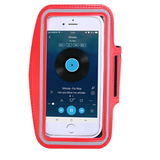Smvp sports mobile phone armband for men and women, universal fitness wrist bag, arm bag with touch screen, running mobile phone arm bag, mobile phone armband, red, 7-inch waterproof, touch screen