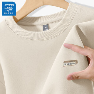 Jeanswest life jeans west sweatshirt men's 2025 new american heavyweight loose men's casual tops hoodless authentic long-sleeved men's style