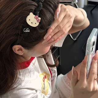 Songchuang mengyu kitty cat fun hair accessories for women new creative versatile hair hoops cute girl heart when going out to take pictures with teeth non-slip big kitty black