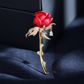 Shengbei red high-end red rose brooch fashion corsage pin men's suit accessories teacher's day gift red