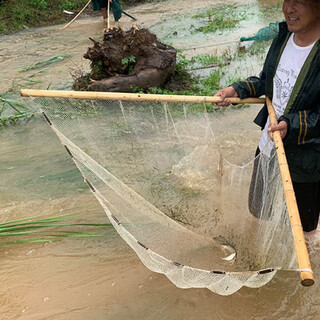 Shushe push net, fish net, triangular shrimp push net, old-fashioned canal net, fishing net, large diameter catch net, fish moon net, large net width 1.6 meters