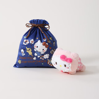 Ouste japan purchasing genuine diapers hello kitty hello kt kitty cat doll plush bag pendant pendant + blue velvet bag (small size) ready stock length 12cm