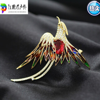 Eoep phoenix brooch chinese style enamel color personalized gender pin temperament corsage suit jacket accessories for men and women cai phoenix