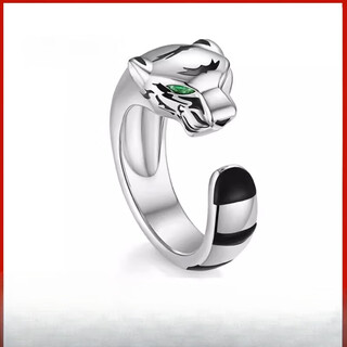 Nilan fat donglai same style pt950 platinum leopard head ring pt95s925 silver 18 men and women couples live diamond no. 17 diamond free (women's model)