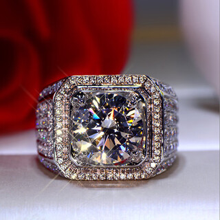 Nilan fat donglai same style men's platinum ring men's diamond ring large carat ring luxury wedding engagement 18 moissanite nude 5 carat men's size 15