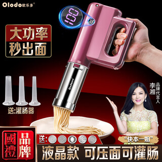 Olodo german noodle machine electric household fully automatic noodle machine small oatmeal tool household noodle machine upgraded model 5 types of noodle molds + can be filled with sausages