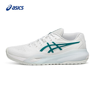 Asics men's stable breathable tennis shoes gel-resolution x white/green 42