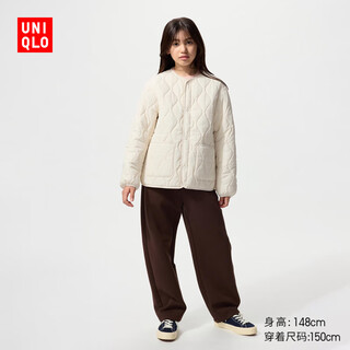 Uniqlo children's clothing boys and girls pufftech air cotton portable jacket machine washable 478125 01 milky white 130