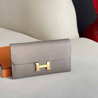 Second-hand 95 new hermes (hermes)constance m8 galaxy gray gold buckle c-engraved wallet wallet without accessories