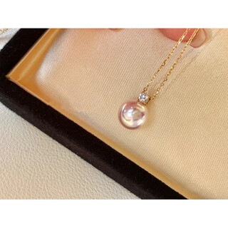 Fat donglai's same style pearl pendant without chain, seawater necklace princess style, perfect round shape, extremely bright and flawless 18k gold color (without chain) 10-11mm