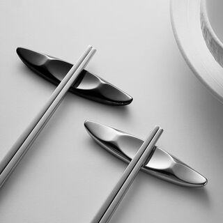 Fantasy high-looking chopstick holder chopstick holder kuaizi spoon holder stainless steel household creative chopstick pillow metal chopstick holder black + silver 2 pack 304 stainless steel chopstick holder