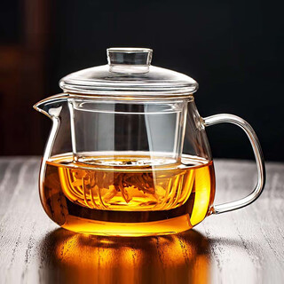 Mudye tea making glass small teapot large capacity high borosilicate heat-resistant thickened men's office tea cup special for one person