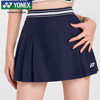 YONEX尤尼克斯羽毛球短裙女款轻量快干百褶运动裙220105BCR 藏青 L