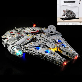 豹光星球拼装玩具大战飞船高难度巨大模型10000颗粒男孩子 版千年隼+遥控灯+斜放款展