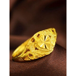 Oemg old phoenix gold store style chicken heart adjustment ring 18k gold color non-fading women's nordic gold gift ethnic style opening adjustment model gift certificate gift box