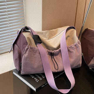 Tuke dry and wet separation sports fitness bag women's swimming bag lightweight large-capacity travel bag short-distance business trip storage luggage bag gray with purple