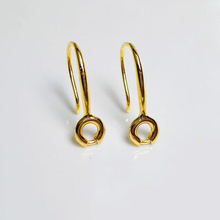 Quamer universal buckle ear hook earrings plated 18k gold earrings diy accessories earrings niche design universal versatile pair of round earrings universal buckle - gold color (plated