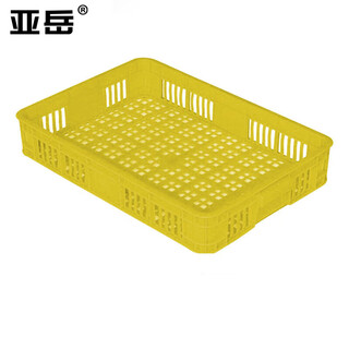 Yayue thickened plastic turnover basket rectangular logistics basket fruit basket vegetable express sorting basket hollow plastic frame yellow outer 610*420*115mm