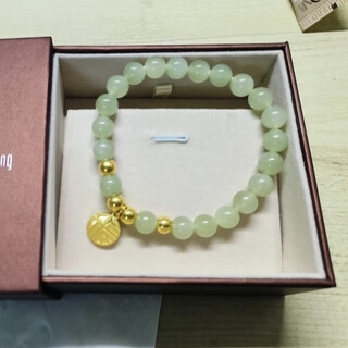 Excellent gold fortune bracelet, gold female transfer beads, gold zodiac year bracelet, valentine's day gift for girlfriend, pure gold fortune bracelet