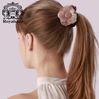 Royal sasa royal salsa artificial crystal velvet hair rope head flower camellia hair tie korean hair accessories plate hair bundle head accessories