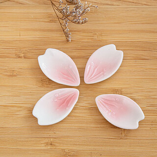 Shantou lincun chopstick holder solid ceramic flower pink petal chopstick holder cutlery holder nordic style 4 pink petals