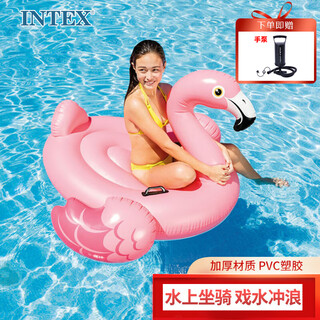 INTEX 57558小红鹤水上坐骑 成年人火烈鸟儿童玩具充气玩具浮排