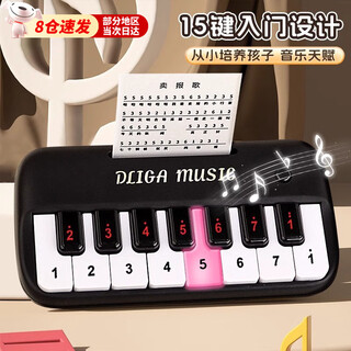 儿童钢琴玩具口袋迷你小钢琴8~12岁女生玩具随身可弹奏玩具小乐器 迷你口袋小钢琴玩具 黑色173g