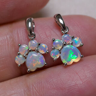 Guran store recommends cat claw platinum inlaid australian natural opal pendant pt950 opal opal stone small pendant 1#