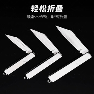 柏潮不锈钢折叠水果刀便捷随身钥匙刀迷你小刀家用蔬菜瓜果刀削皮刀 赠5cm配 小号1个装