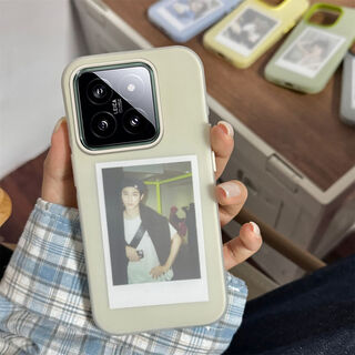 Zinuo suitable for xiaomi 14/pro mobile phone case mi new jelly two-in-one dopamine 14pro anti-fall simple high-end soft shell solid color female ins style white matte feel-can clip photos (not provided) + free protective film xiaomi 14