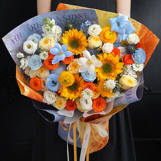 Airi flowers delivers in the same city, sunflower flowers, birthday flowers, date flowers for ladies, girlfriend gifts, flower shop delivery, sunflower cream cups, roses, platycodon, orange, barbie, tulips, mixed bouquets