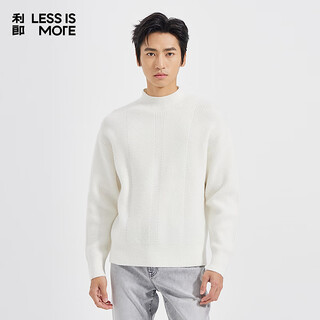 Lilang light fashion men's clothing pique vertical pattern wool sweater men's half turtle collar skin friendly easy care commuting knitted sweater white (1h) xl (175)