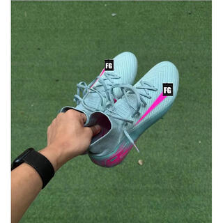 New assassin 16fg long spike air cushion football shoes tf broken spikes ag short spikes super top children's training and competition shoes light blue orange red high top fg 40