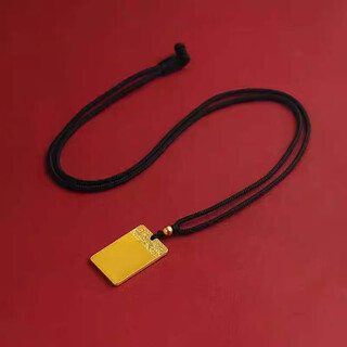 Dewei fan ping an wu shi brand pure gold silver-covered gold pendant for men and women taiping kangxiang cloud model simulation non-fading necklace small size - ping an wu shi brand about 10 grams (gold approx.