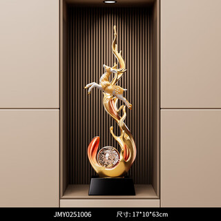 Lion's light luxury modern feng shui qi decoration living room tv cabinet entrance entrance home creative high-end decoration feng shui qi yi lu gaosheng (gold)