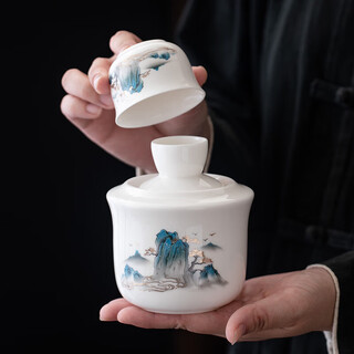 Traditional ceramic design with twelve zodiac signs, mutton-fat jade porcelain wine warmer, wine flask, wine dispenser, two liang, jiangshan 2 liang pack