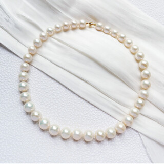 Zhuella edison freshwater pearl 18k gold magnetic buckle necklace large point gift idea 9-12mm