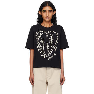 Max mara light luxury women's black lecco t-shirt black 20 | m