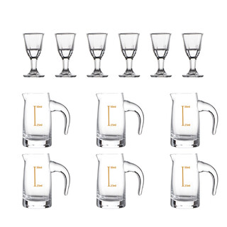 Baer 50ml small liquor dispenser household liquor decanter crystal glass small wine cup divider flask liquor wine tie 50ml liquor dispenser + 8ml maotai cup / 6 pots 6 cups