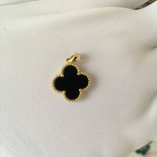 18k gold four-leaf clover necklace for women rose gold clavicle chain short activity color single pendant single pendant medium yellow i gold black agate