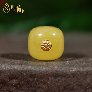 Xinyou natural beeswax single beads loose beads old type bucket beads single 24k gold label star and moon monkey head bracelet with beads diy accessories 24k gold label old type bucket about 10mm wide single bead