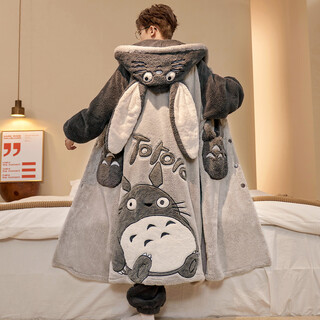 Zi yan meng autumn and winter coral velvet pajamas men's thickened velvet long pajamas all-in-one winter young boys home clothes 4911# men's (pajama + trousers) xl size (175/135-155jin jin is equal to 0.5 kg)