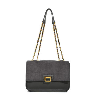 Mona lisa autumn and winter new nubuck leather small square bag simple chain armpit bag women's bag gray